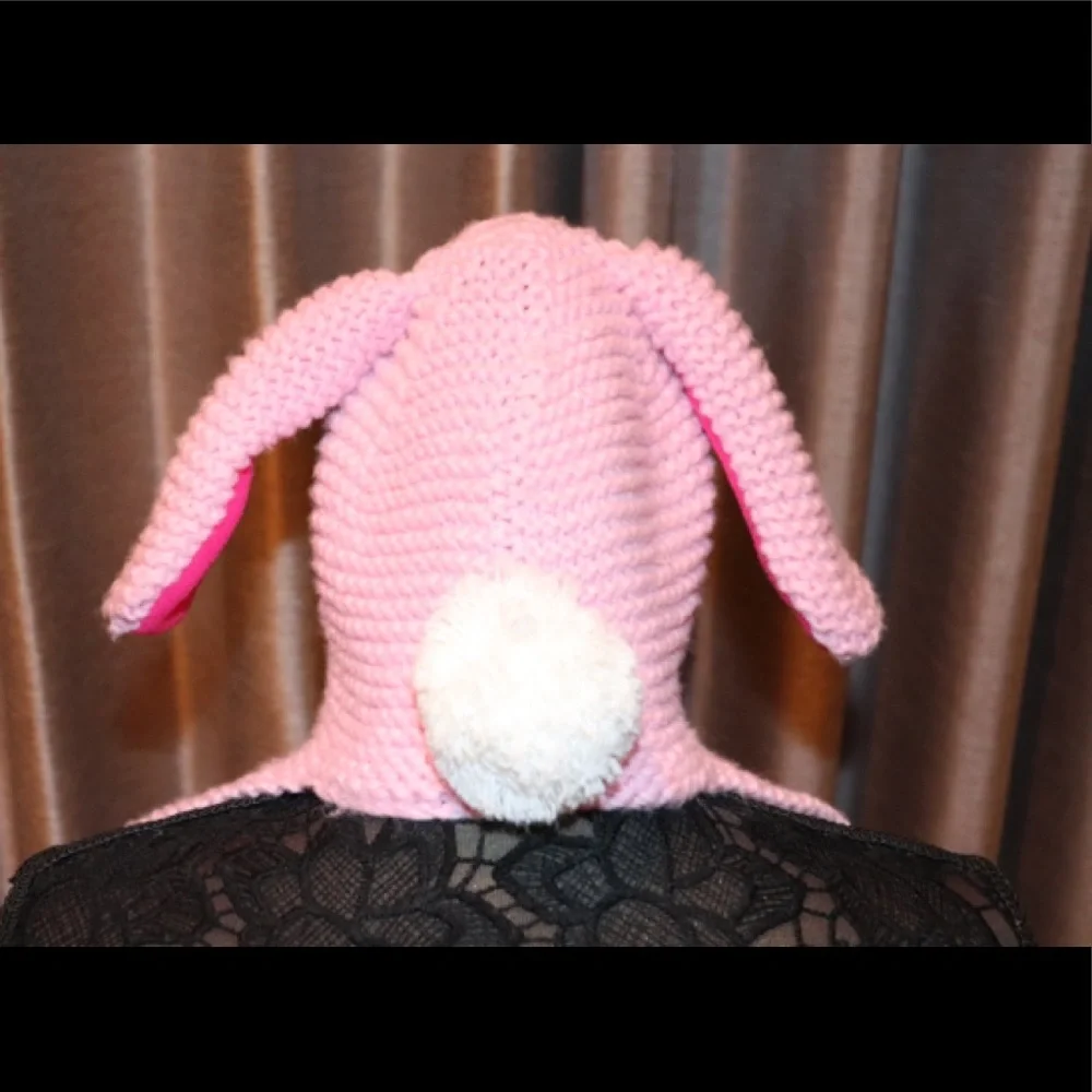 “SOME BUNNY LOVES YOU” HAT WITH POM POMS